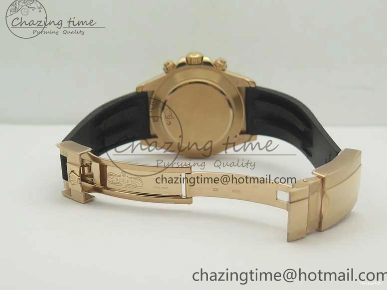 On Daytona Gold Black Super Clone Best Dial 116515 Edition 1:1 Rubber A4130 Strap Rose V2 ARF 1229